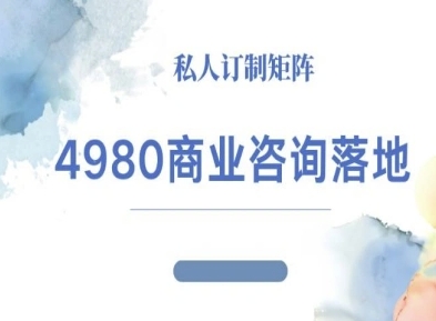 4980商业咨询师落地课程-ip运营高客单教程-58创客