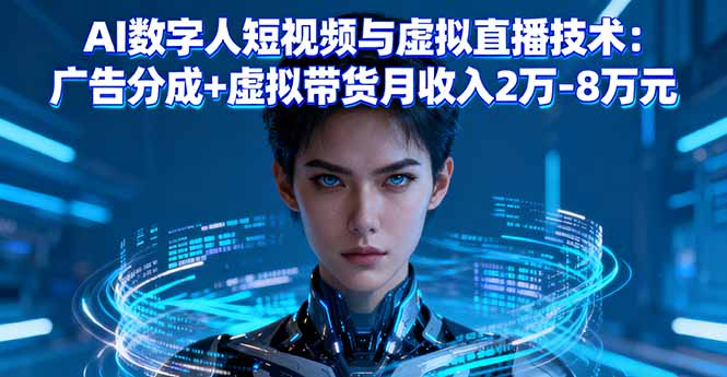 AI数字人短视频与虚拟直播技术：广告分成+虚拟带货月收入2万-8万元-58创客网