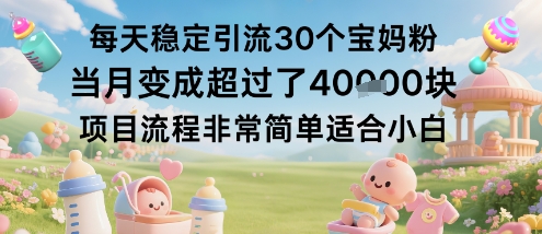 每天稳定引流30个宝妈粉当月变成超过了1W+项目流程非常简单适合小白-多米联创