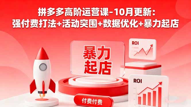 拼多多高阶运营课-10月更新：强付费打法+活动突围+数据优化+暴力起店-58创客