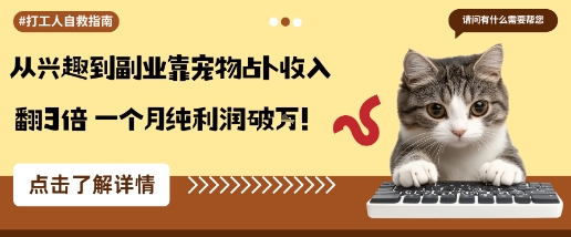 从兴趣到副业靠宠物占卜收入翻3倍一个月纯利润破W-多米联创