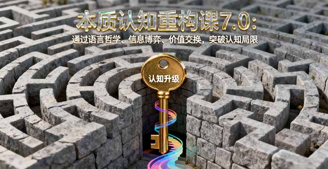 本质认知重构课7.0：通过语言哲学、信息博弈、价值交换，突破认知局限-58创客