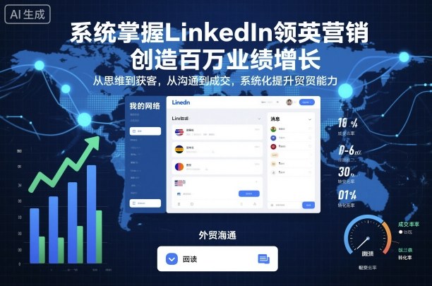 系统掌握LinkedIn领英营销，创造百万业绩增长，从思维到获客，从沟通到成交，系统化提升外贸能力-58创客