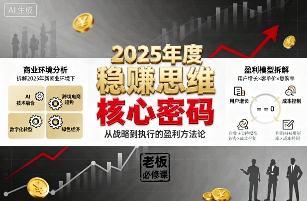2025年度稳賺思维老板创业营，拆解2025年新商业环境下，企业实现持续盈利的核心密码-58创客