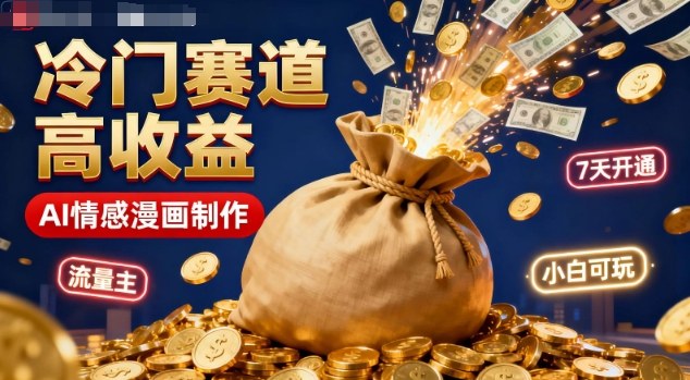 公众号冷门赛道,用AI做情感漫画,7天开通流量主,操作简单,小白可玩-申水仓