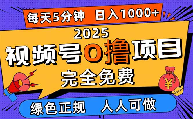 2025视频号0撸项目,5分钟一个号,日入1000+,人人可做-申水仓