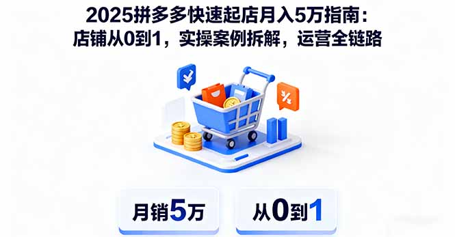 2025拼多多快速起店月入5万指南：店铺从0到1，实操案例拆解，运营全链路-58创客