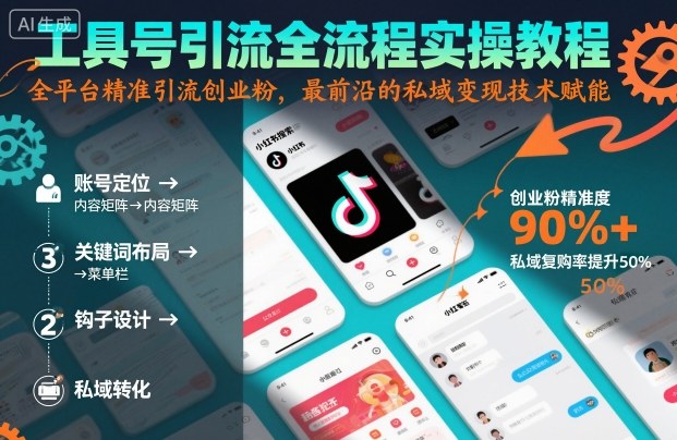 工具号引流全流程保姆级实操教程，全平台精准引流创业粉，最前沿的私域变现技术赋能-58创客