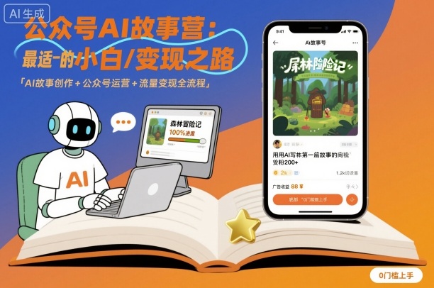 公众号ai故事营，最适合小白的自媒体变现之路-58创客