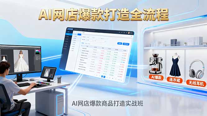 AI网店爆款商品打造实战班：AI技术实现商品图智能处理，快速搭建AI网店-58创客