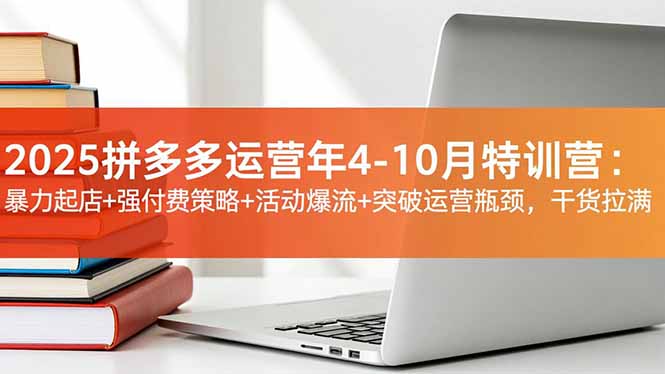 2025拼多多运营年4-10月特训营：暴力起店+强付费策略+活动爆流+突破运营瓶颈，干货拉满-申水仓