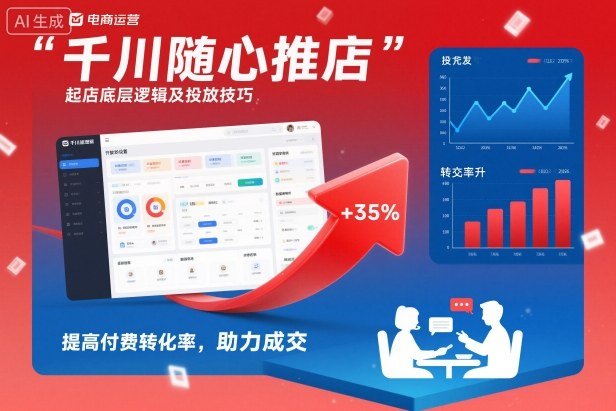 千川随心推起店底层逻辑及投放技巧,提高付费转化率,助力成交-多米联创