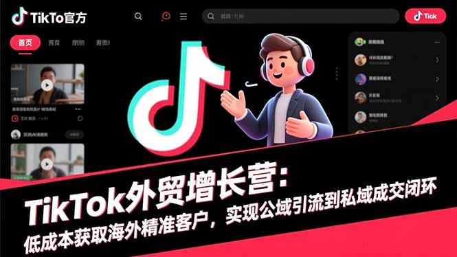 TikTok外贸增长营：低成本获取海外精准客户，实现公域引流到私域成交闭环-申水仓