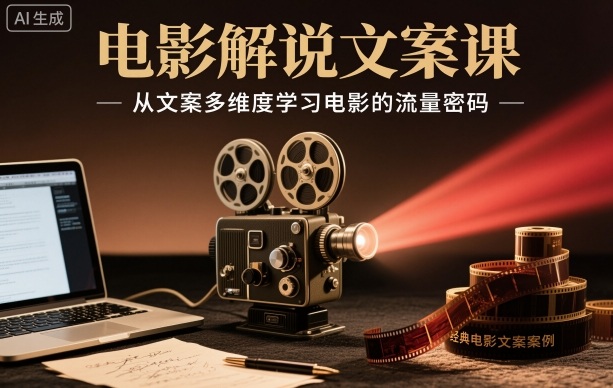 电影解说文案课，从文案多维度学习电影的流量密码-申水仓