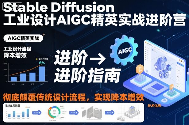 Stable Diffusion工业设计AIGC精英实战进阶营,彻底颠覆传统设计流程,实现降本增效-申水仓
