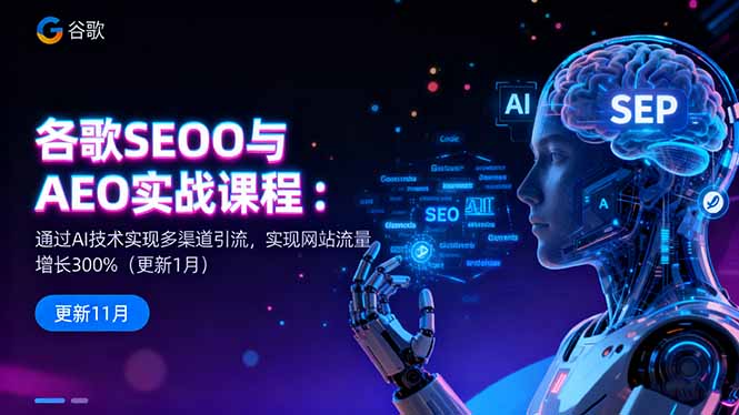 谷歌SEO与AEO实战课程：通过AI技术实现多渠道引流，实现网站流量增长300%-申水仓