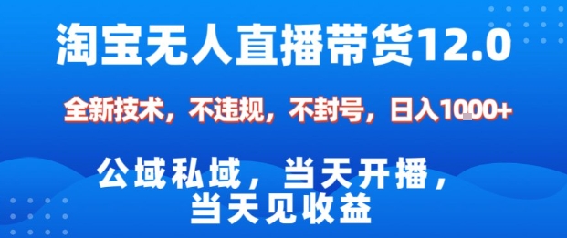 淘宝无人直播12.0，公域私域技术，不封号，不违规布局双十一流量风口，日入1k(独家技术)【揭秘】-申水仓
