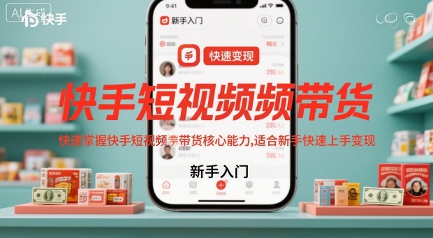 快手短视频带货，快速掌握快手短视频带货核心能力，适合新手快速上手变现-申水仓