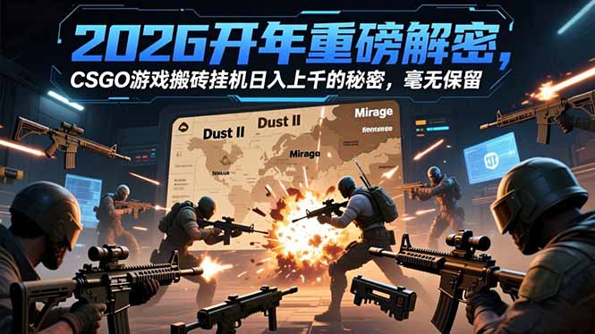 2026开年重磅解密，CSGO游戏搬砖挂机日入上千的秘密，毫无保留-多米联创