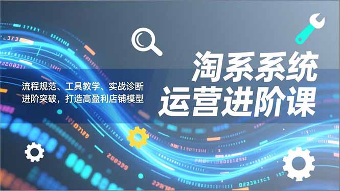 淘系系统运营进阶课2.0，流程规范、工具教学、实战诊断，进阶突破，打造高盈利店铺模型-多米联创