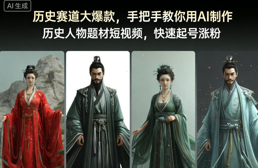 历史赛道大爆款，手把手教你用AI制作历史人物题材短视频，快速起号涨粉-申水仓
