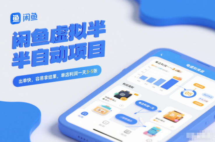 闲鱼虚拟半自动项目,出单快,容易拿结果,单店利润一天3-5张-多米联创