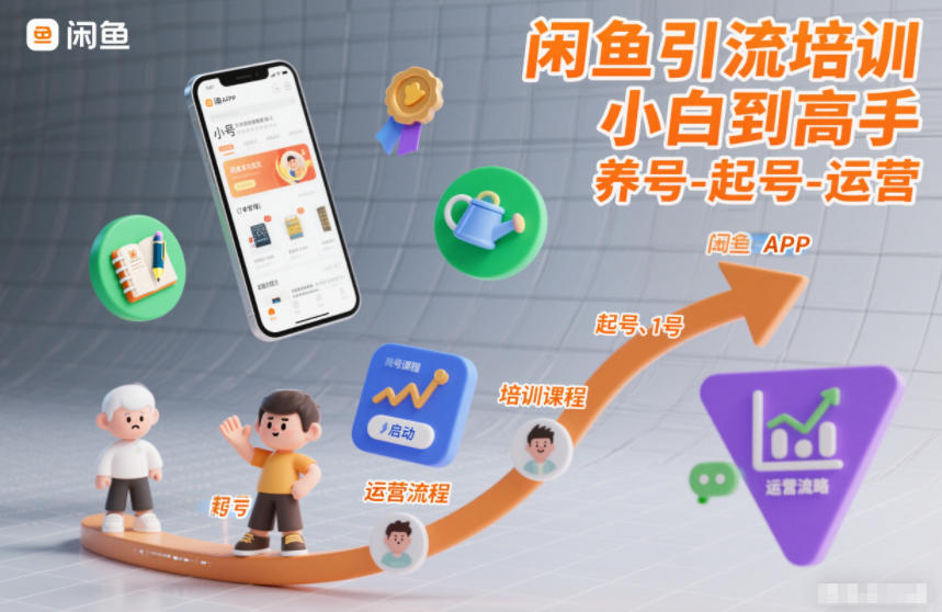 闲鱼引流培训，小白到高手，养号-起号-运营-多米联创