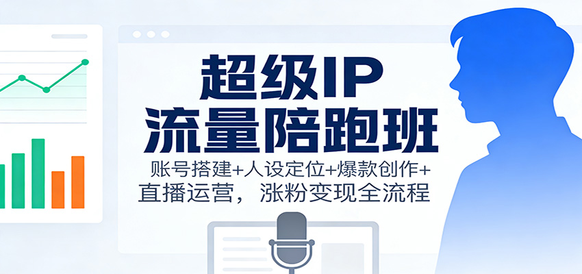 超级IP流量陪跑班：账号搭建+人设定位+爆款创作+直播运营，涨粉变现全流程-申水仓