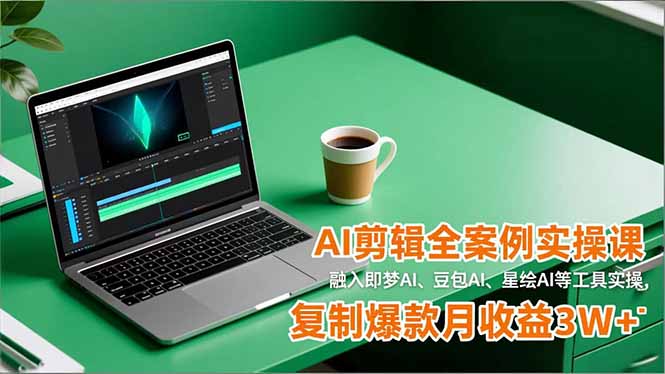 AI剪辑全案例实操课，融入即梦AI、豆包AI、星绘AI等工具实操，复制爆款月收益3W+-申水仓