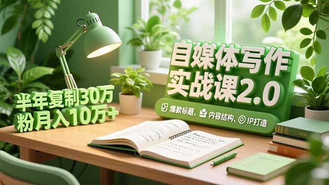 自媒体写作实战课2.0，爆款标题、内容结构、IP打造，半年复制30万粉月入10万+-申水仓