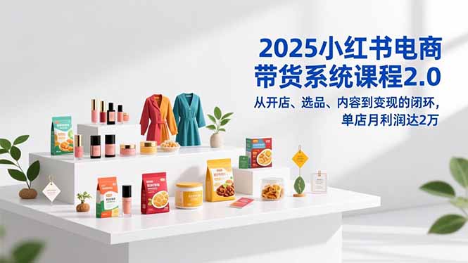 2025小红书电商带货系统课程2.0，从开店、选品、内容到变现的闭环，单店月利润达2万-多米联创