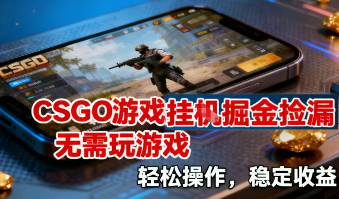 CSGO游戏挂G掘金捡漏,不需要玩游戏,操作简单,收益稳定【揭秘】-58创客