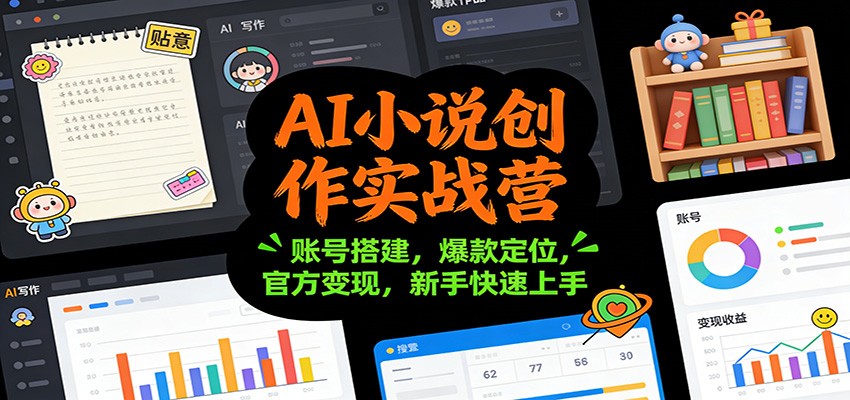 AI小说创作实战营：账号搭建，爆款定位，官方变现，新手快速上手-58创客