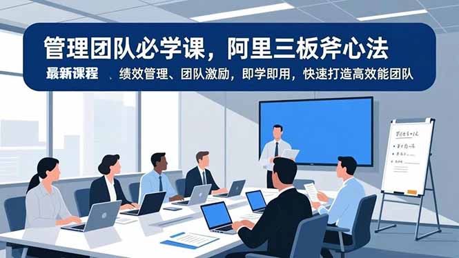 管理团队必学课，阿里三板斧心法、绩效管理、团队激励，即学即用，快速打造高效能团队-多米联创