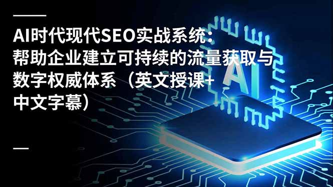 AI时代现代SEO实战系统：帮助企业建立可持续的流量获取与数字权威体系(英文授课+中文字幕-申水仓