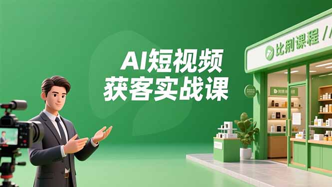 AI短视频获客实战课，数字人创作、实体行业应用、精准引流，30天获取客源月入6万+-申水仓