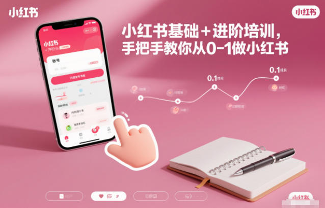 小红书基础+进阶培训，手把手教你从0-1做小红书-多米联创