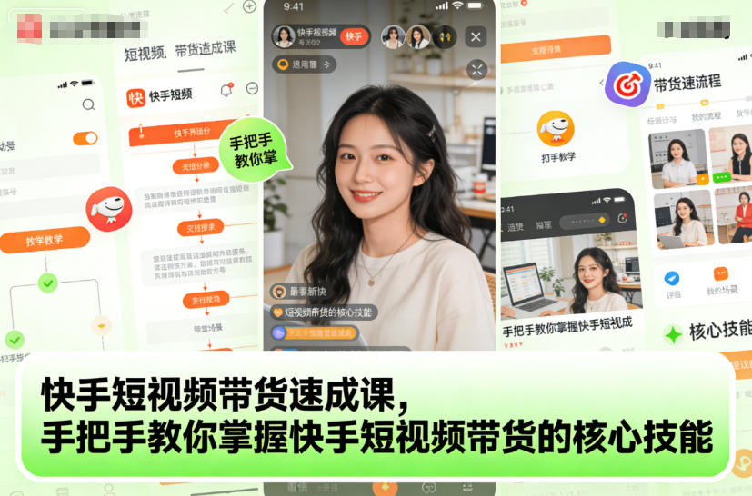 快手短视频带货速成课，手把手教你掌握快手短视频带货的核心技能-申水仓