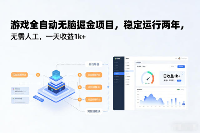 游戏全自动无脑掘金项目,稳定运行两年,无需人工,一天收益1k+【揭秘】-申水仓