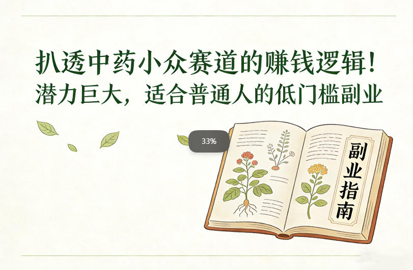 扒透中药小众赛道的賺米逻辑，潜力巨大，适合普通人的低门槛副业-58创客