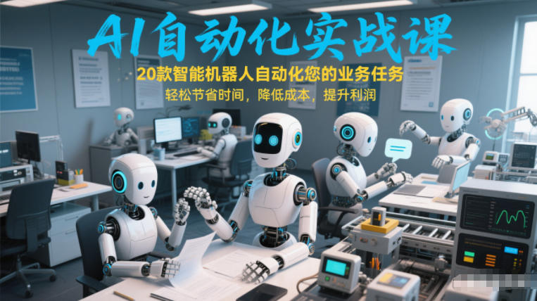 AI自动化实战课：20款智能机器人自动化您的业务任务，轻松节省时间，降低成本，提升利润-58创客