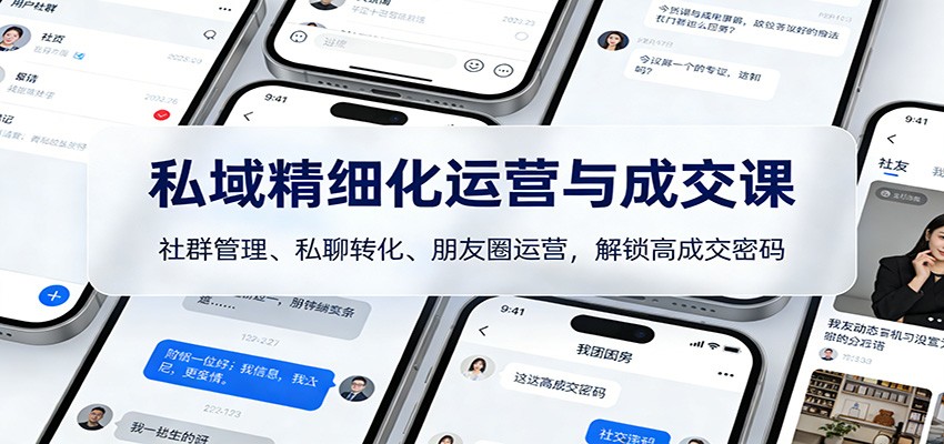 私域精细化运营与成交课:社群管理、私聊转化、朋友圈运营,解锁高成交密码-58创客