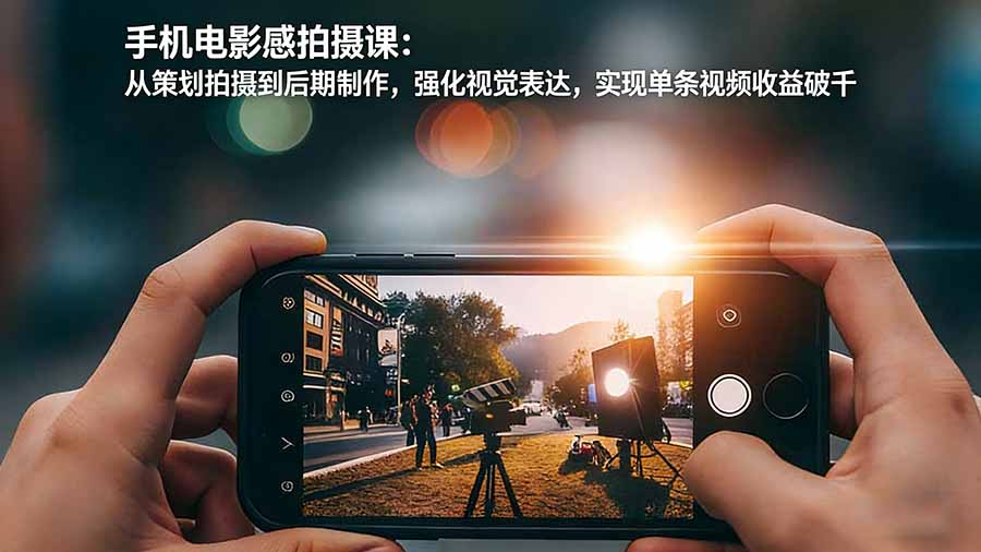 手机电影感拍摄课：从策划拍摄到后期制作，强化视觉表达，实现单条视频收益破千-58创客