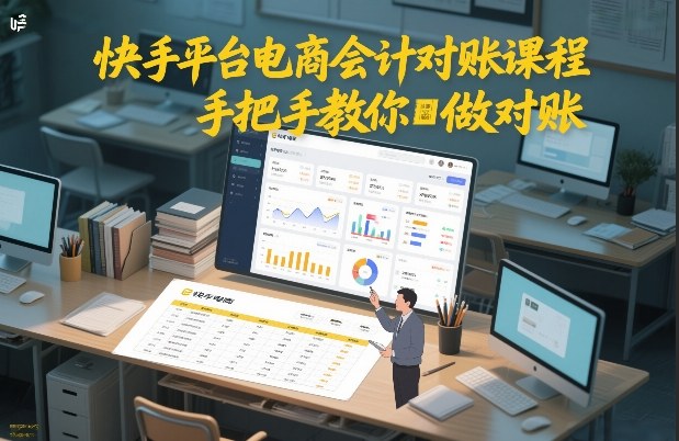 快手平台电商会计对账课程，手把手教你做对账-58创客