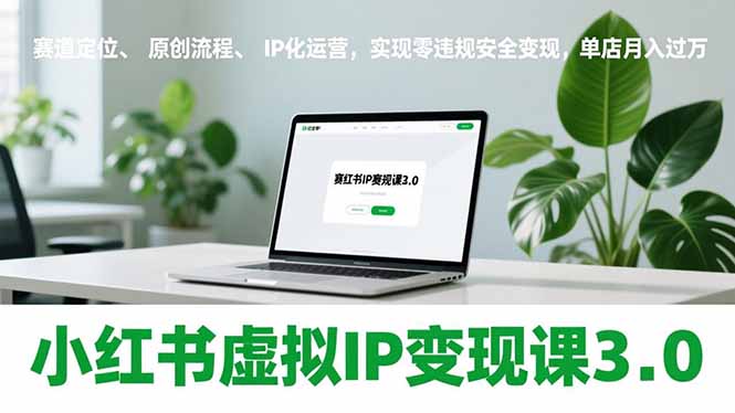 小红书虚拟IP变现课3.0，赛道定位、原创流程、IP化运营，实现零违规安全变现，单店月入过万-58创客