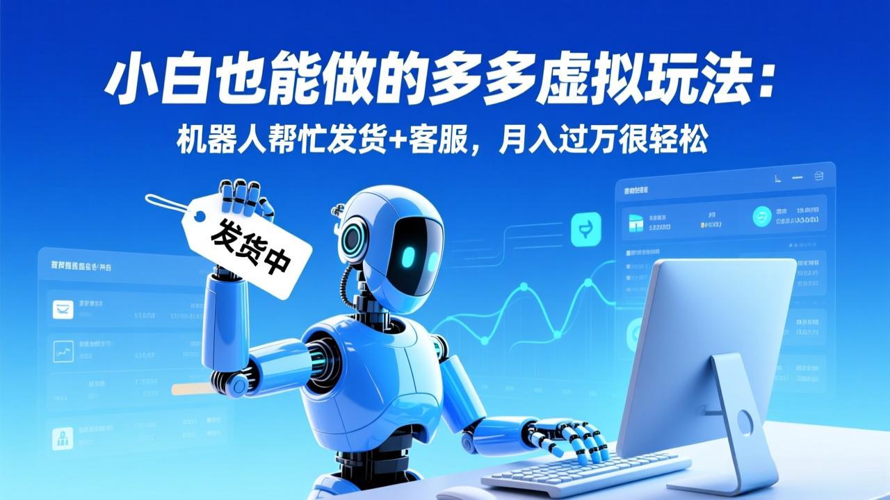 小白也能做的多多虚拟玩法：机器人帮忙发货+客服，月入过万很轻松-58创客