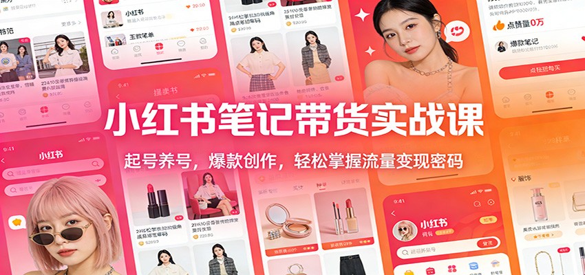 小红书笔记带货实战课：起号养号，爆款创作，轻松掌握流量变现密码-58创客