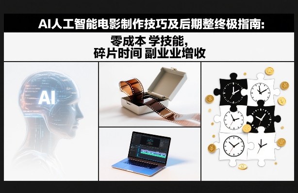 AI人工智能电影制作技巧及后期完整终极指南：零成本学技能，碎片时间副业增收-58创客