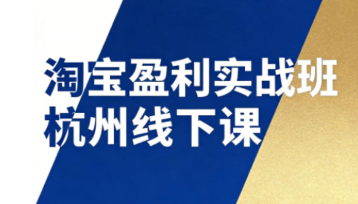 淘宝盈利实战班杭州线下课12月26-28日(音频+字幕),帮你掌握SOP流程+12门核心技术-58创客