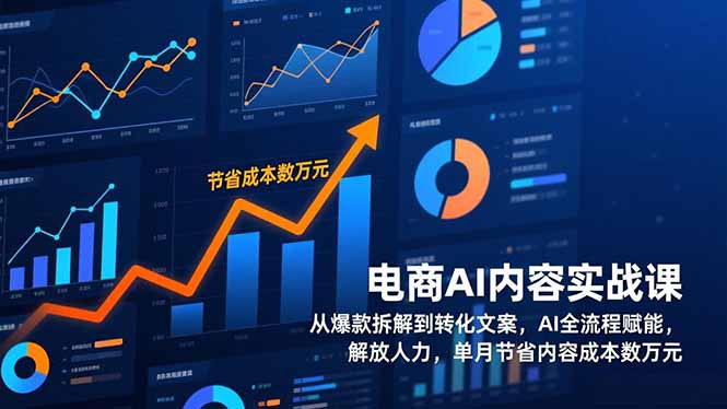 电商AI内容实战课,从爆款拆解到转化文案,AI全流程赋能,解放人力,单月节省内容成本数万元-58创客
